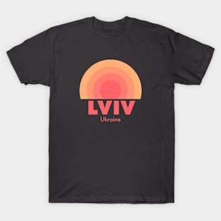 Lviv Ukraine Retro Orange T-Shirt